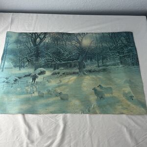 Joseph Farquharson 29x19 Vintage Print On Canvas “The Shortening Winter’s Day…”